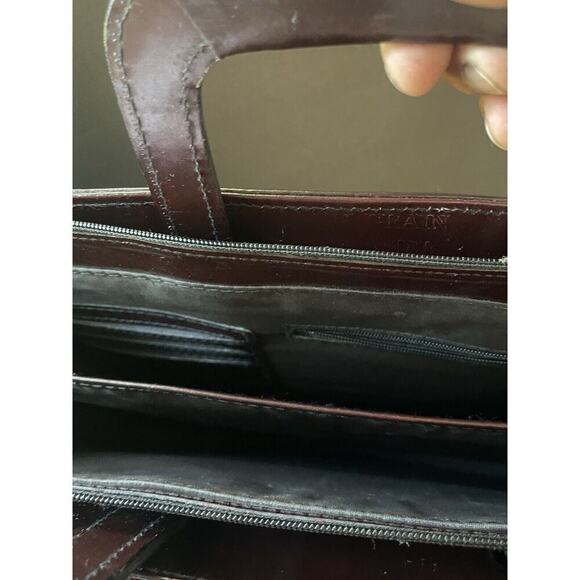 Vtg. Top Handle Messenger Shoulder Bag Attache Briefcase Oxblood Burgundy Career - Picture 10 of 14